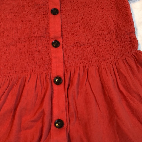 Madewell Eyelet-Sleeve Lucie Smocked Peplum Top Size XS - Picture 5 of 10